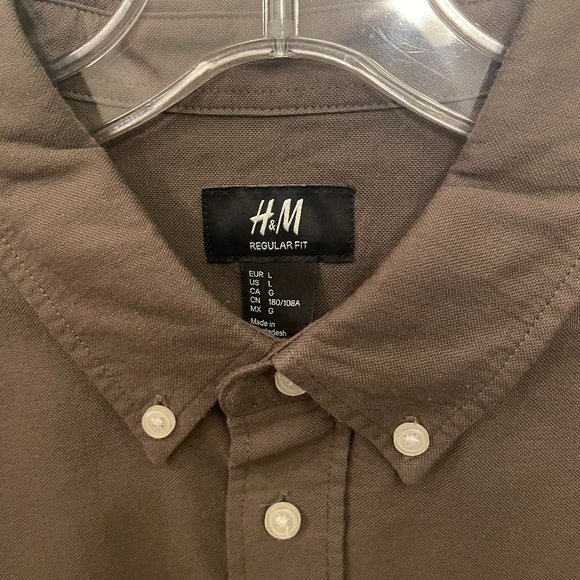 Men's H&M Regular Fit Cotton Button-Down Shirt - Picture 2 of 7